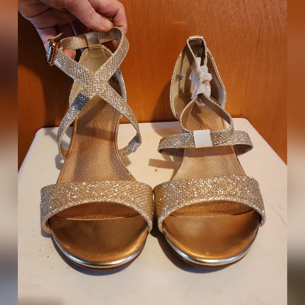 Dreampairs Gold Jones Formal Wedge Shoe